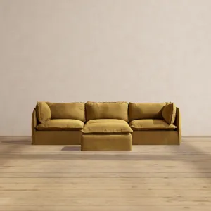 Slipcover Only - Modular Performance 3-Seater   Ottoman | Luxury Velvet in Toffee