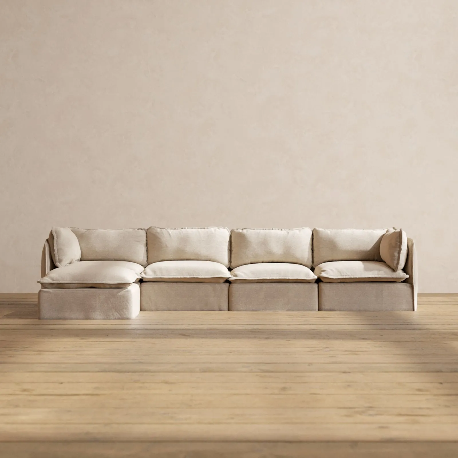 Slipcover Only - Modular Performance 4-Seater Sectional | Blended Weave in Oat