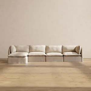 Slipcover Only - Modular Performance 4-Seater Sectional | Blended Weave in Oat