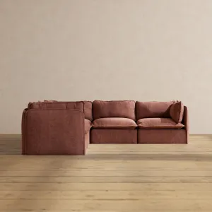 Slipcover Only - Modular Performance 5-Seater Corner Sectional | Heirloom Velvet in Chestnut