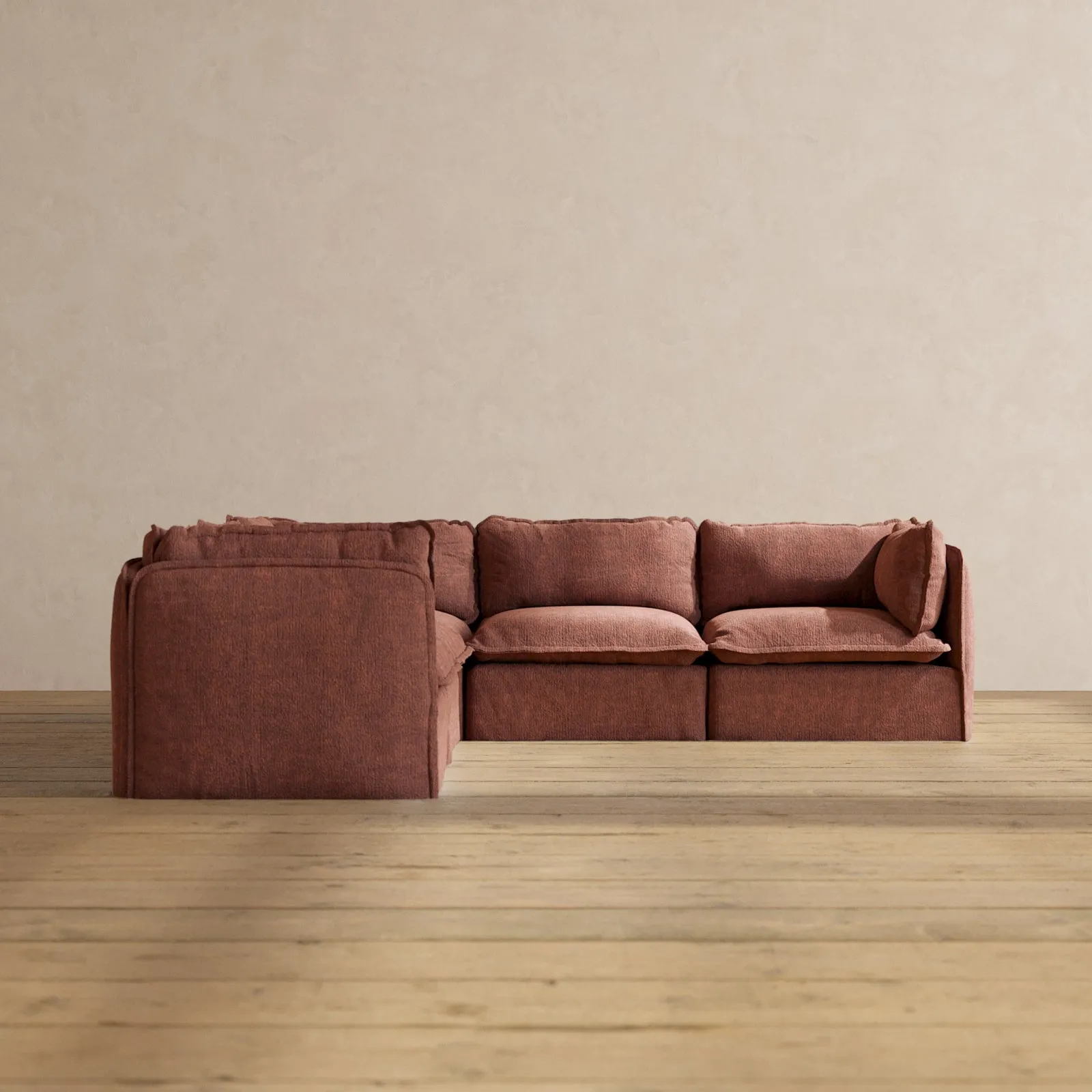 Slipcover Only - Modular Performance 5-Seater Corner Sectional | Heirloom Velvet in Chestnut