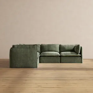 Slipcover Only - Modular Performance 5-Seater Corner Sectional | Heirloom Velvet in Willow