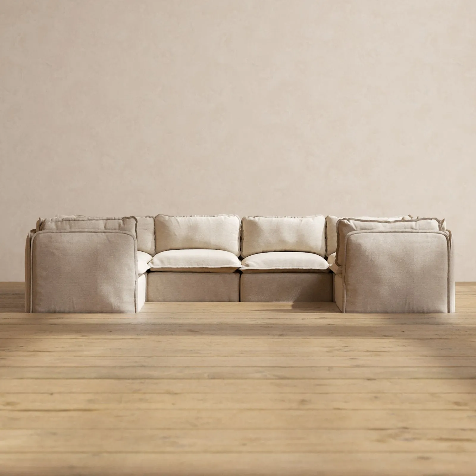 Slipcover Only - Modular Performance 6-Seater U-Sectional | Blended Weave in Oat