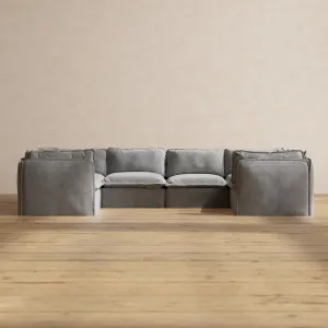 Slipcover Only - Modular Performance 6-Seater U-Sectional | Plush Weave in Ash