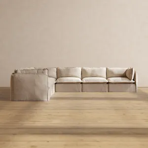 Slipcover Only - Modular Performance 7-Seater Corner Sectional | Blended Weave in Oat