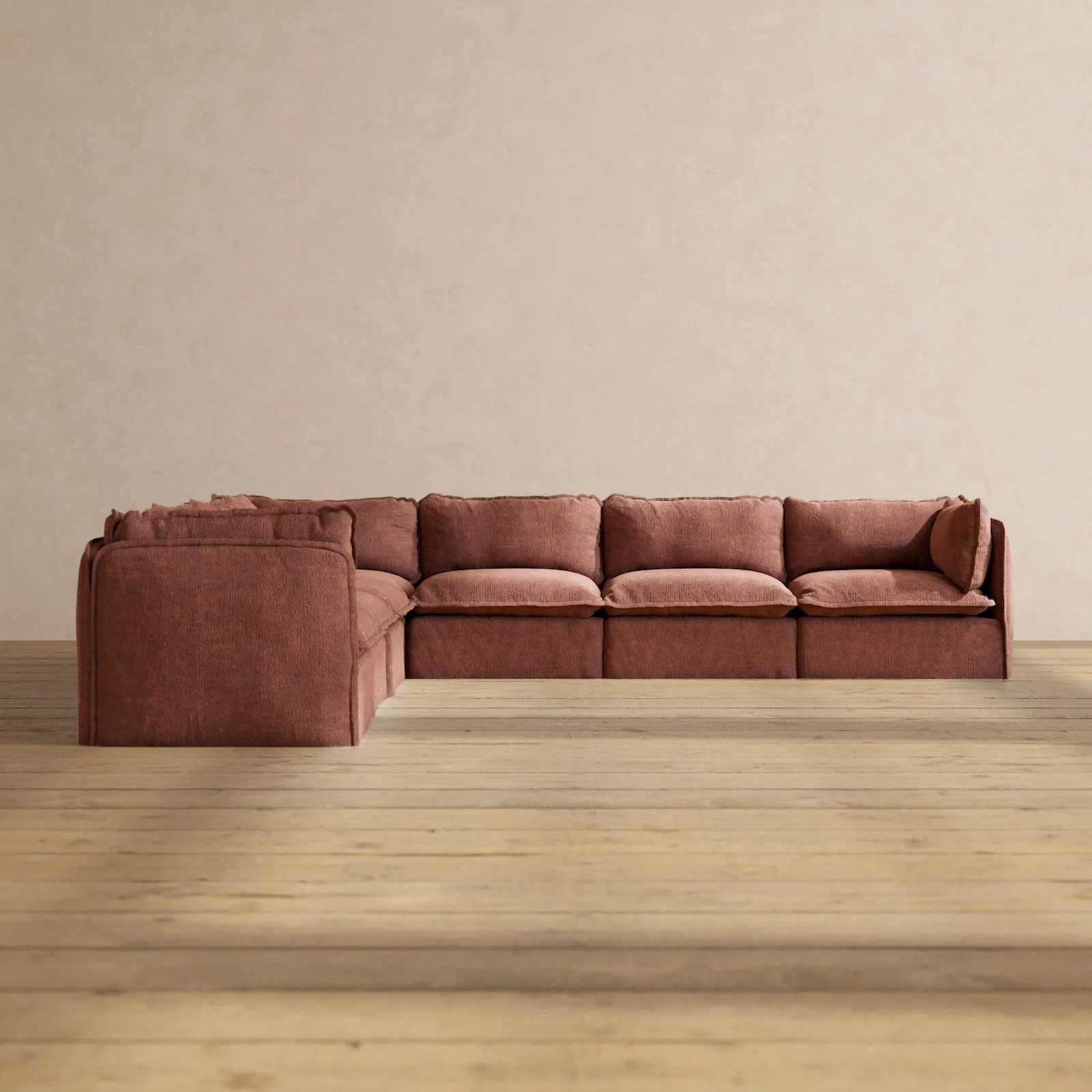 Slipcover Only - Modular Performance 7-Seater Corner Sectional | Heirloom Velvet in Chestnut