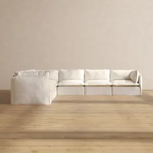 Slipcover Only - Modular Performance 7-Seater Corner Sectional | Knit Boucle in Mousse