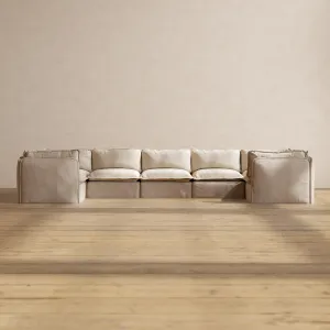 Slipcover Only - Modular Performance 7-Seater U-Sectional | Blended Weave in Oat