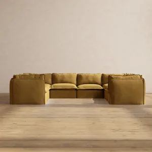 Slipcover Only - Modular Performance 8-Seater U-Sectional | Luxury Velvet in Toffee