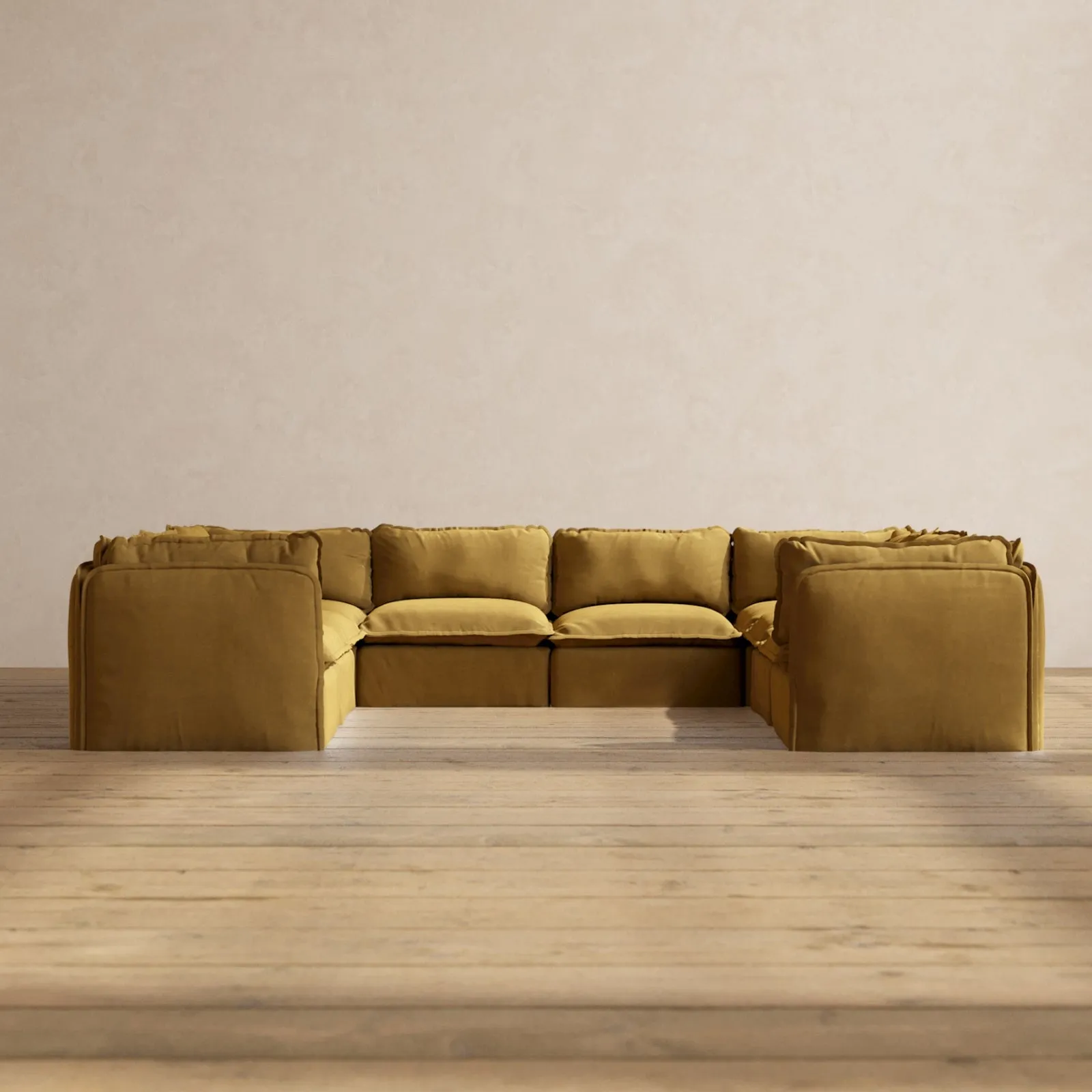 Slipcover Only - Modular Performance 8-Seater U-Sectional | Luxury Velvet in Toffee