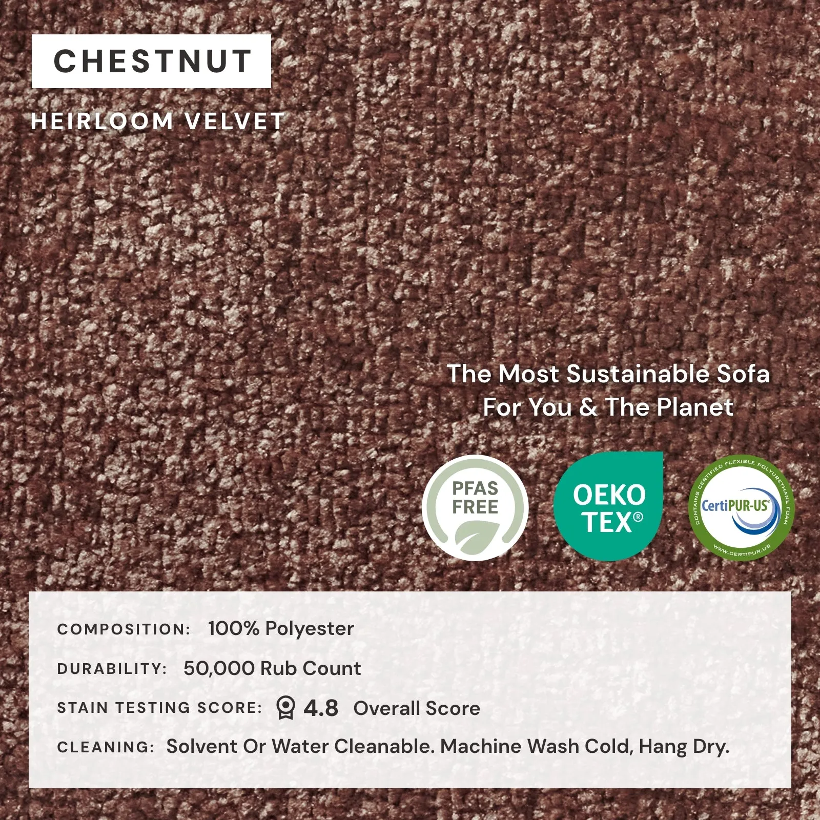Slipcover Only - Modular Performance 9-Seater U-Sectional   Bench Ottoman | Heirloom Velvet in Chestnut