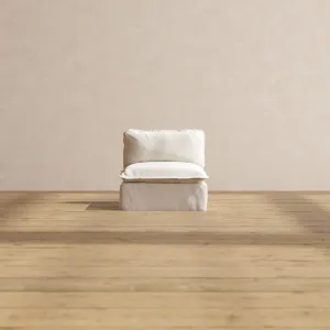 Slipcover Only - Modular Performance Armless Chair | Blended Weave in Flour