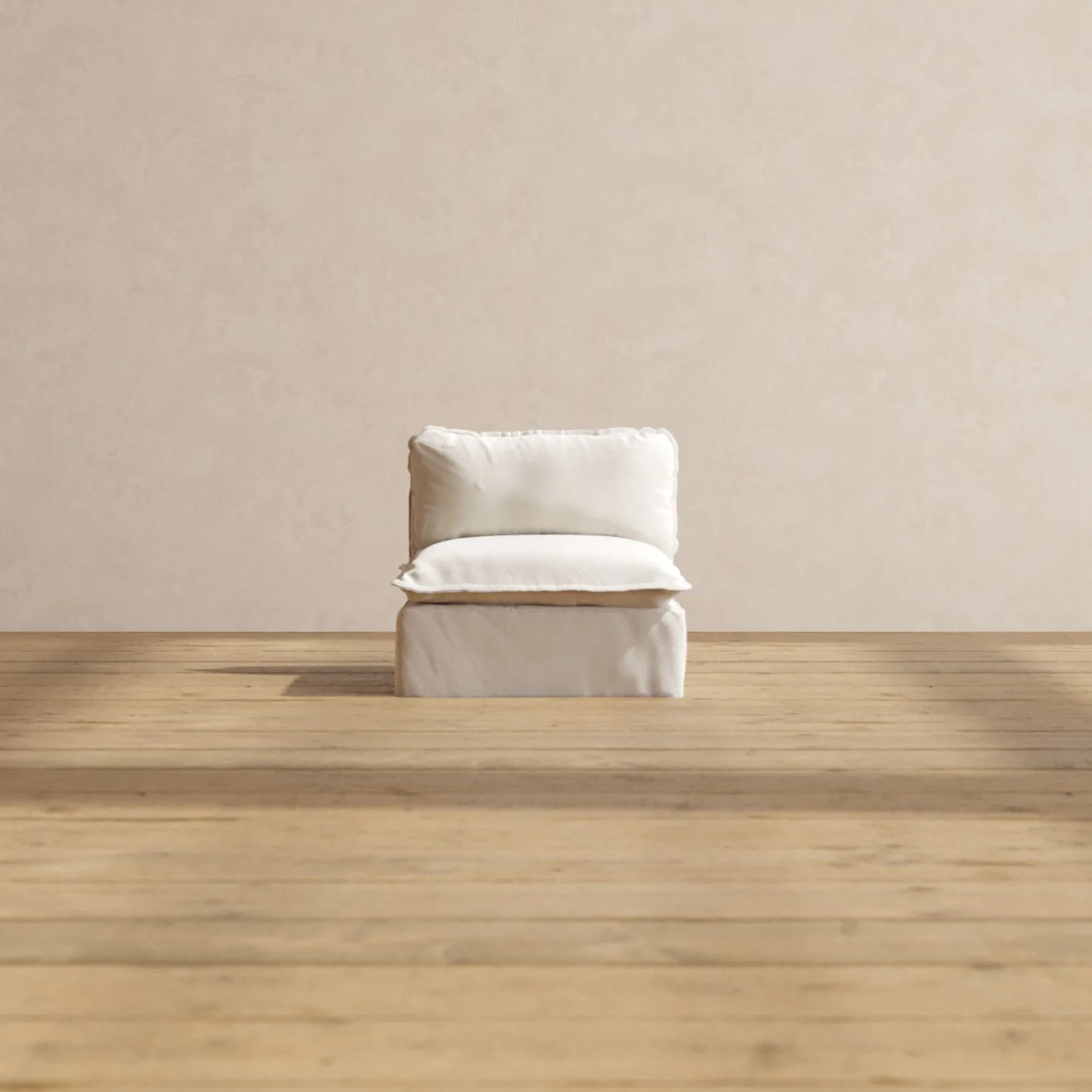 Slipcover Only - Modular Performance Armless Chair | Blended Weave in Flour