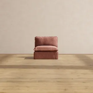 Slipcover Only - Modular Performance Armless Chair | Heirloom Velvet in Chestnut