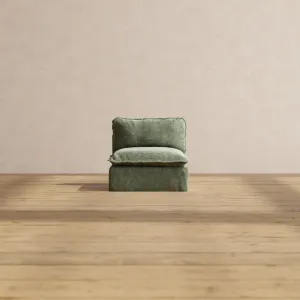 Slipcover Only - Modular Performance Armless Chair | Heirloom Velvet in Willow