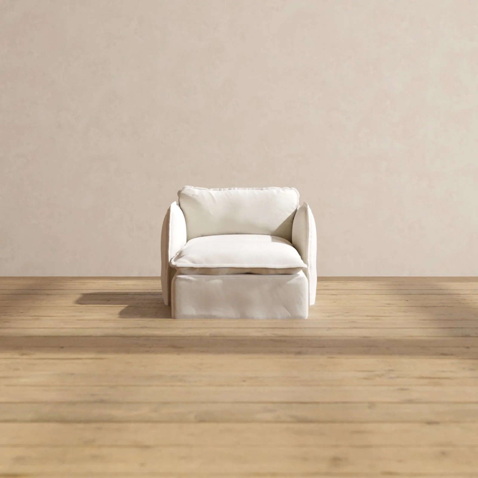 Slipcover Only - Modular Performance Chaise Armchair | Blended Weave in Flour
