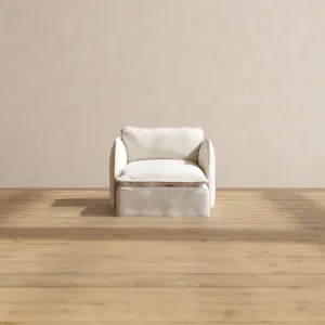 Slipcover Only - Modular Performance Chaise Armchair | Blended Weave in Flour