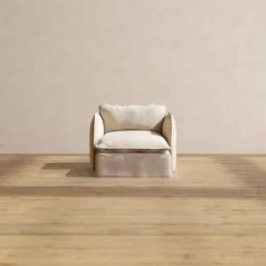 Slipcover Only - Modular Performance Chaise Armchair | Blended Weave in Oat