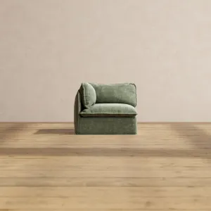 Slipcover Only - Modular Performance Corner Chair | Heirloom Velvet in Willow