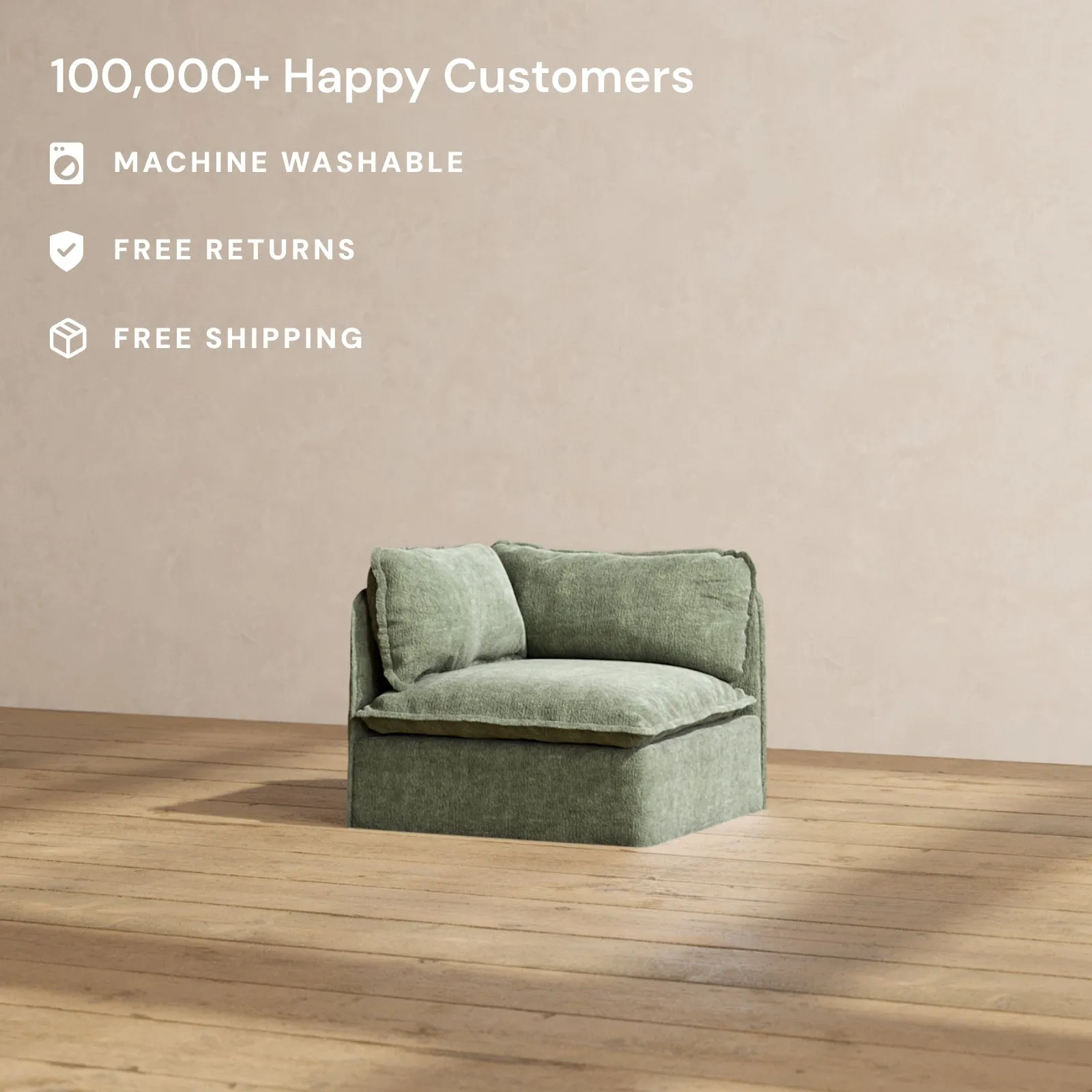 Slipcover Only - Modular Performance Corner Chair | Heirloom Velvet in Willow