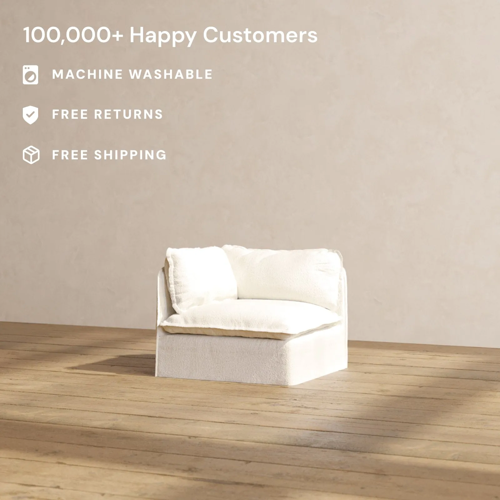 Slipcover Only - Modular Performance End Chair | Knit Boucle in Mousse