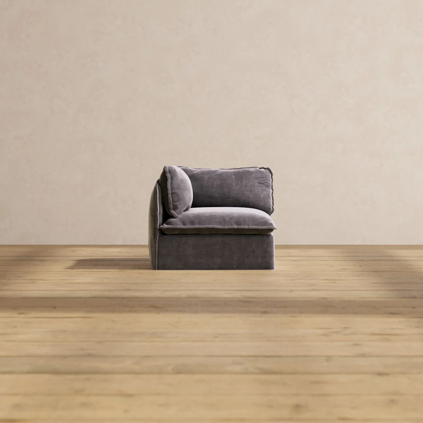 Slipcover Only - Modular Performance End Chair | Luxury Velvet in Cinder