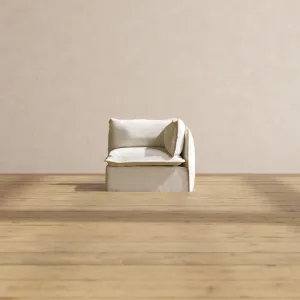 Slipcover Only - Modular Performance End Chair | Plush Weave in Eggshell