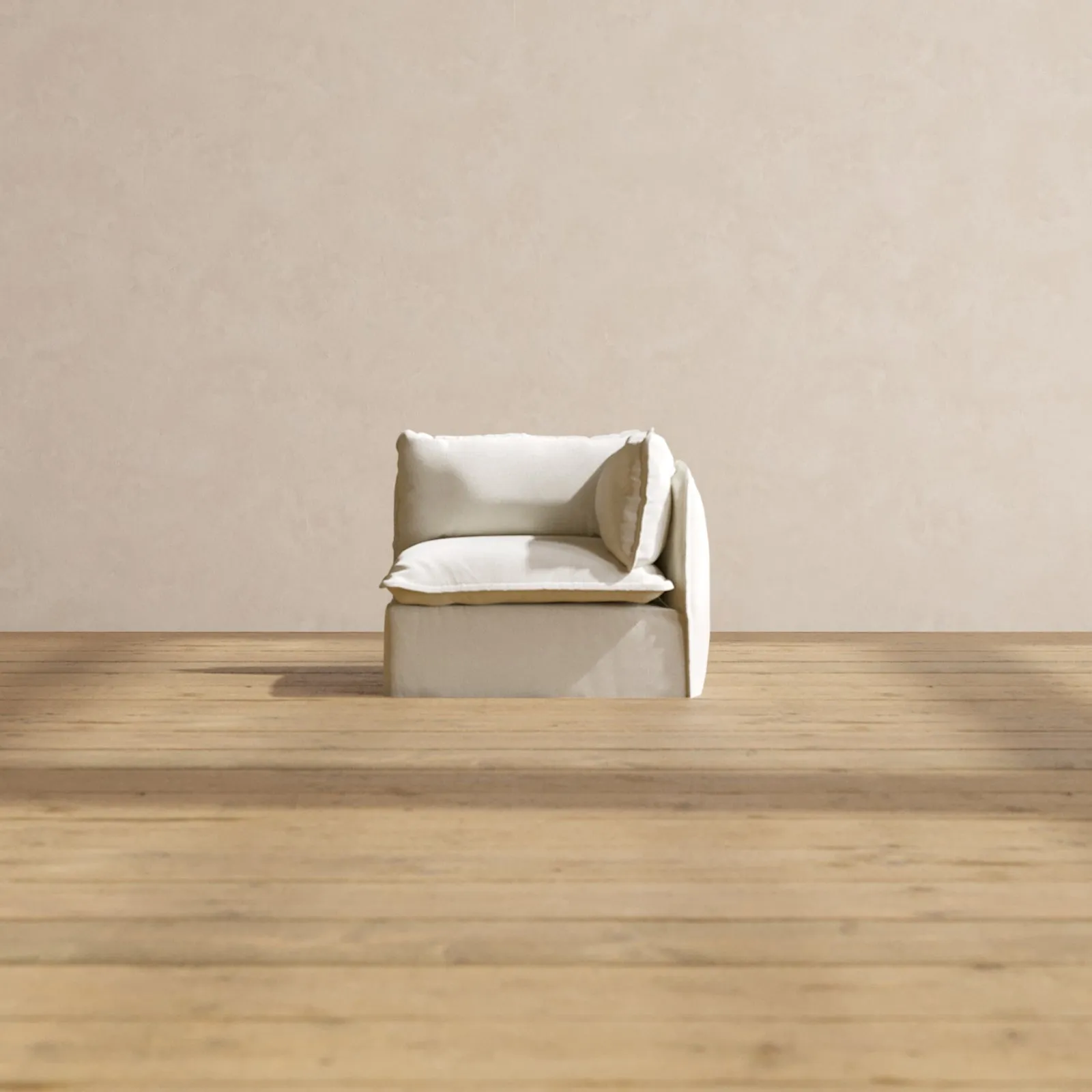 Slipcover Only - Modular Performance End Chair | Plush Weave in Eggshell