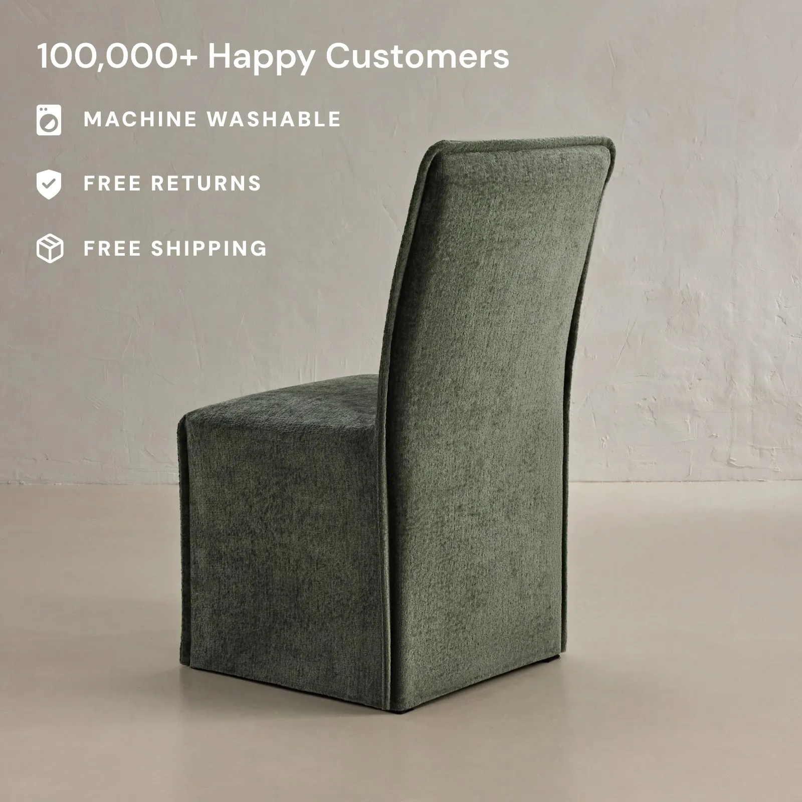 Slipcover Only - Washable Upholstered Dining Chair | 19” Back Height in Willow