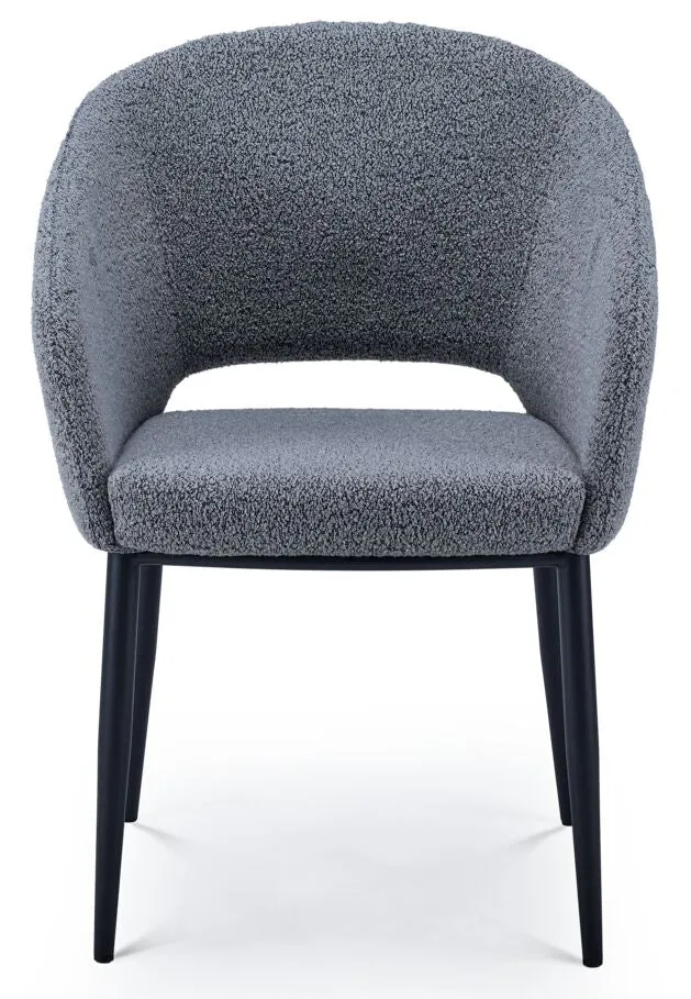 Soraya Boucle Dining Armchair - Grey