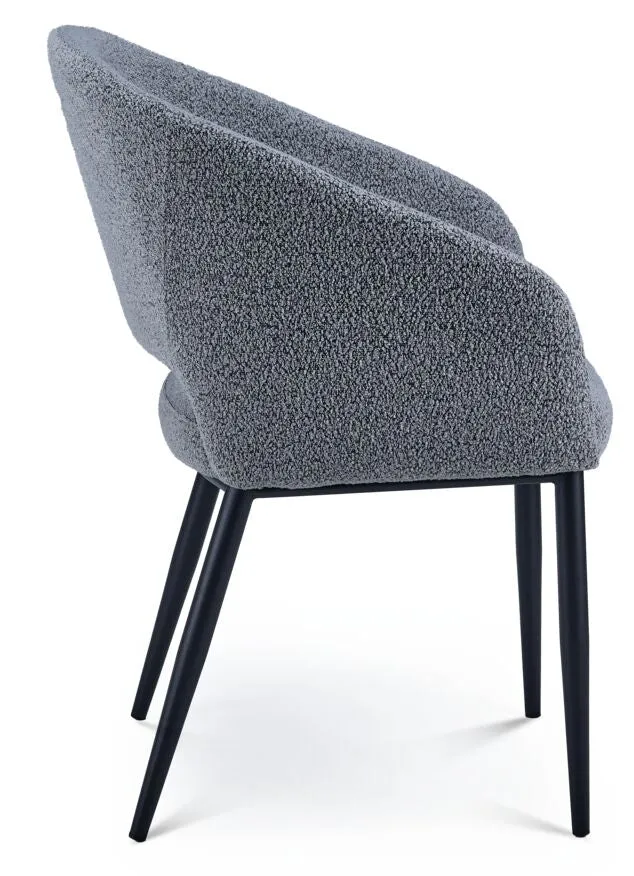 Soraya Boucle Dining Armchair - Grey