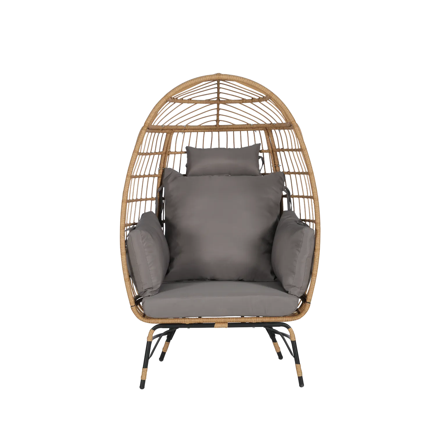 Streamdale Oversized Wicker Egg Chair with Ottoman