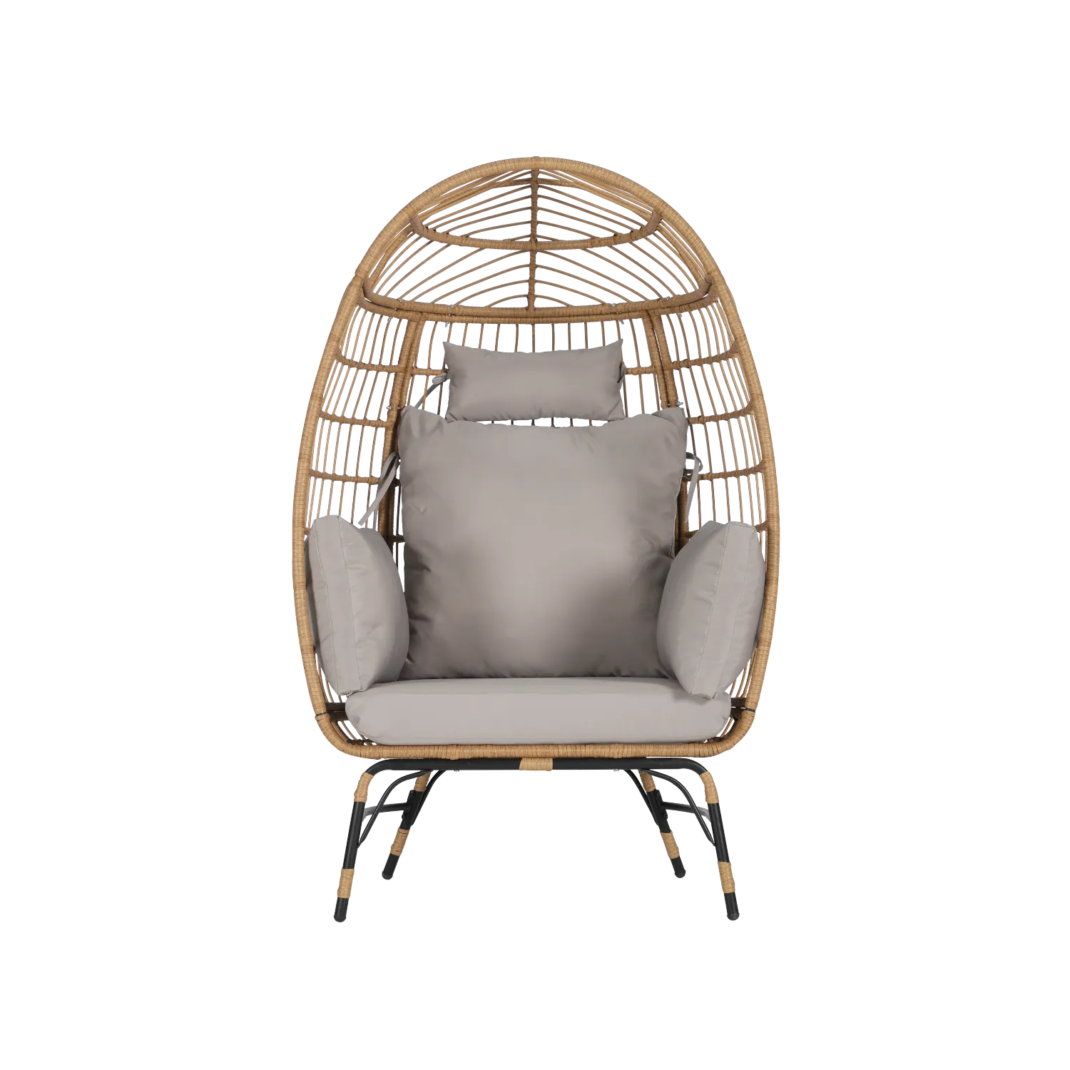 Streamdale Oversized Wicker Egg Chair with Ottoman