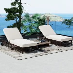 Streamdale Rattan Patio Chaise Lounge Set