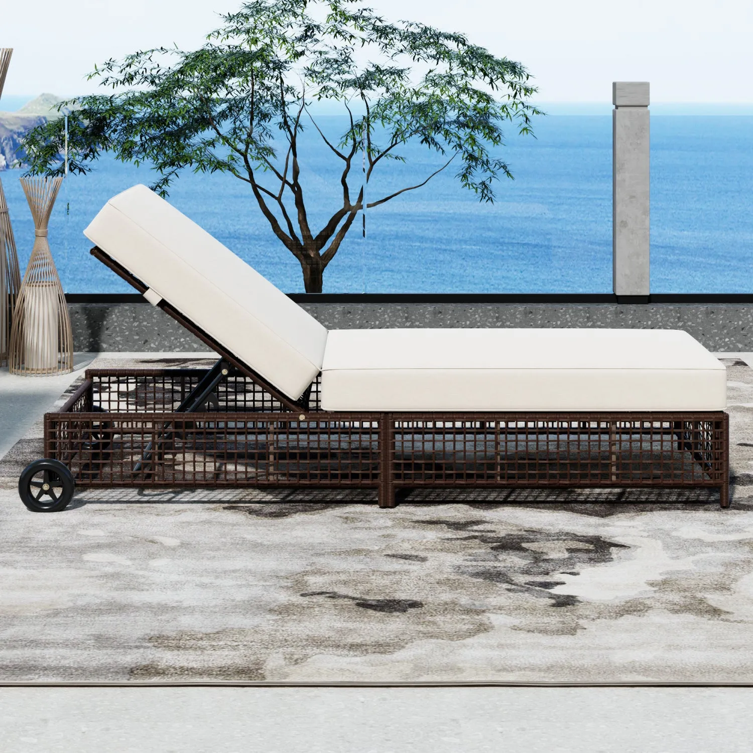 Streamdale Rattan Patio Chaise Lounge Set