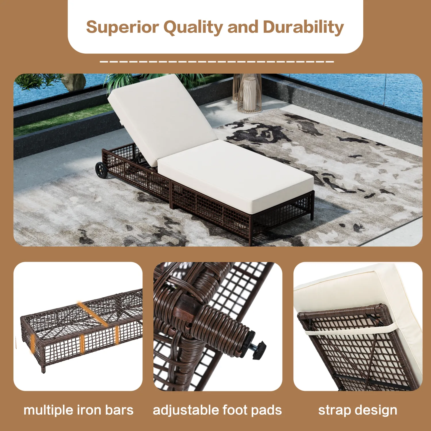 Streamdale Rattan Patio Chaise Lounge Set
