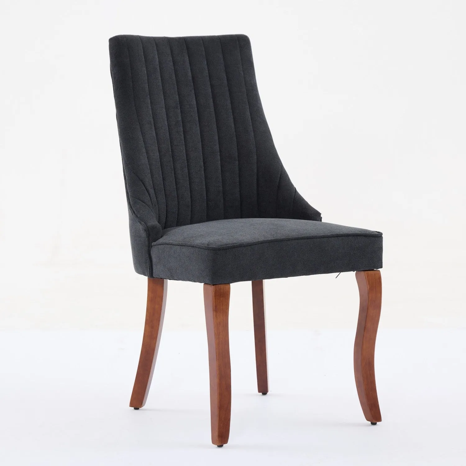 Streamdale Rayon Linen Dining Chairs, Set of 2 (Black)