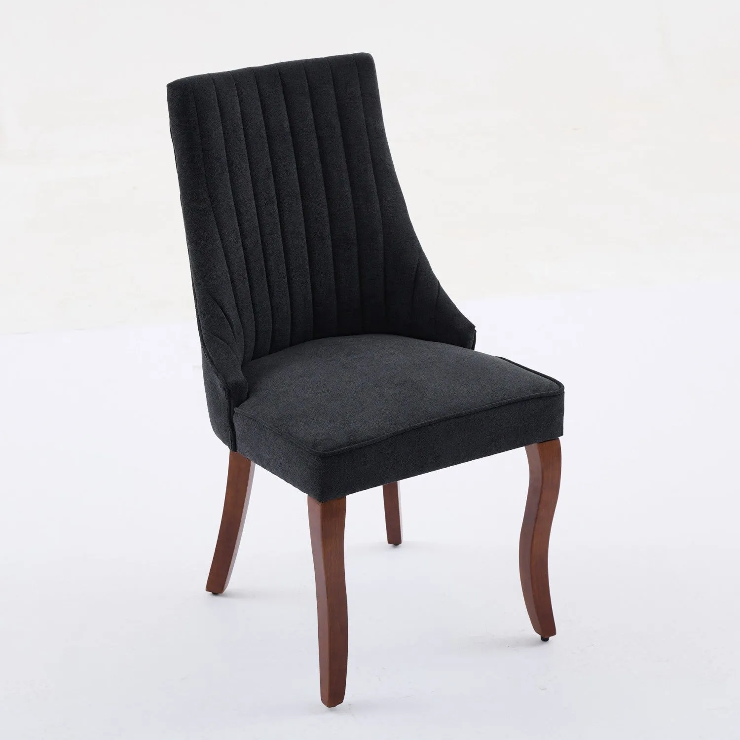 Streamdale Rayon Linen Dining Chairs, Set of 2 (Black)