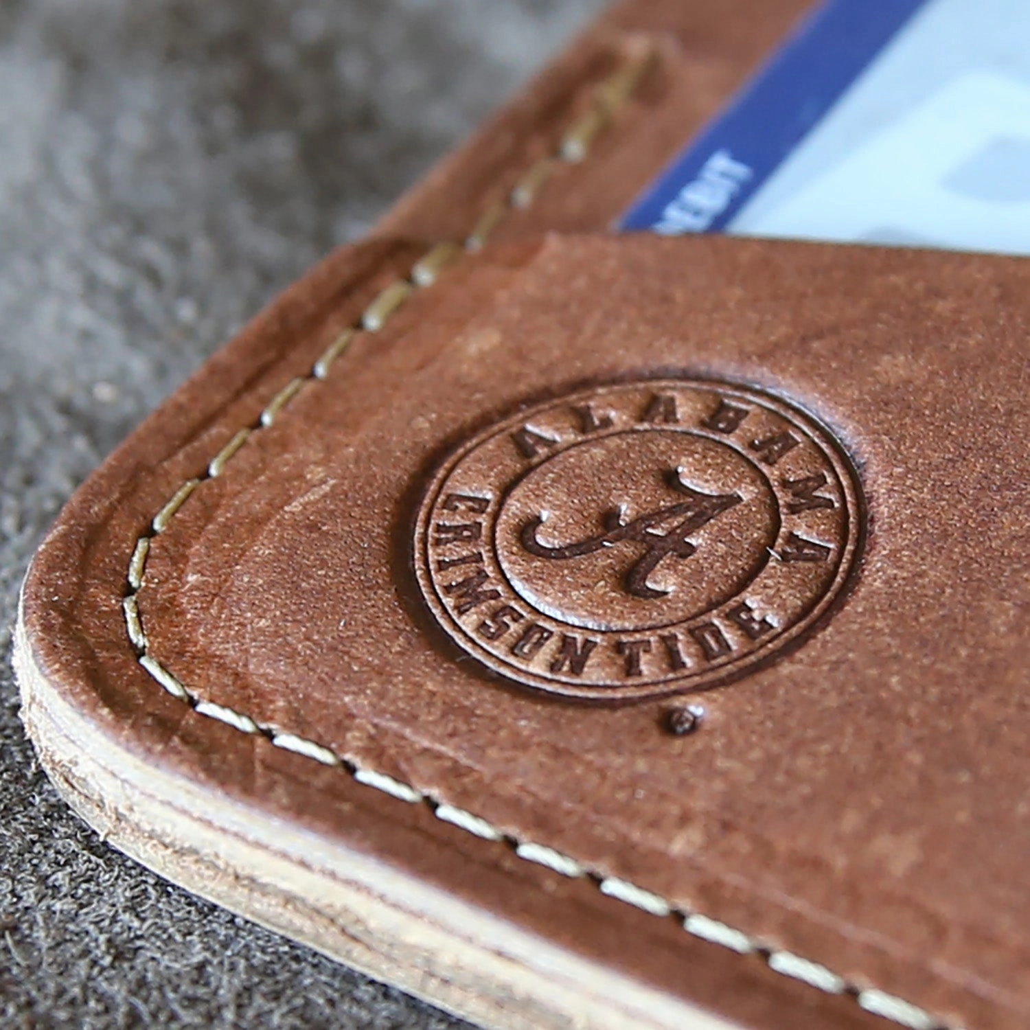 The Officially Licensed Crimson Tide Charleston Personalized Fine Leather Triple Sleeve Front Pocket Wallet