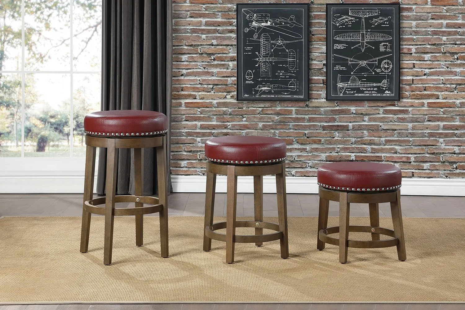 Westby Bar Stool - Red - Set of Two