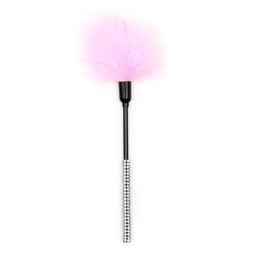 Yiwu Diamante Handle Faux Feather Tickler